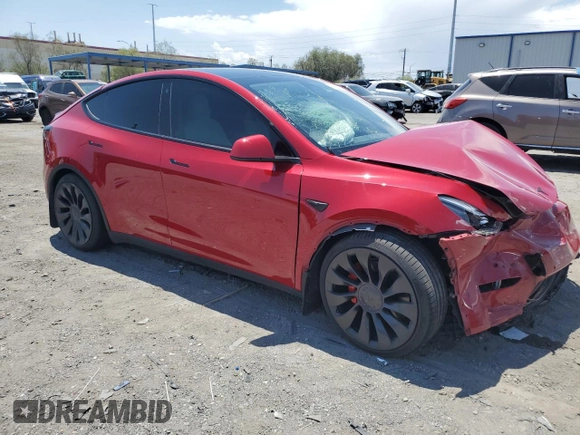 2022 Tesla Model Y Performance z VIN 7SAYGDEF9NF510183, wystawiony jako Copart lot #61263405 z przebiegiem 19 411 mil mil oraz Szkoda całkowita • Salvage title. Historia ofert i sprzedaży dostępna na DreamBid. Obrazek 4.