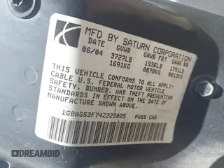2004 Saturn ION ION 1 z VIN 1G8AG52F74Z225025, wystawiony jako IAAI lot #41724257 z przebiegiem 190 632 mil mil oraz . Historia ofert i sprzedaży dostępna na DreamBid. Obrazek 9.