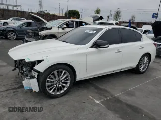 2021 Infiniti Q50 3.0t LUXE with VIN JN1EV7BP2MM706933, listed as a Copart auction lot 50794215 with 74,227 mi miles and Salvage Title. Bid and sale history available at carsss.com. Image 1.