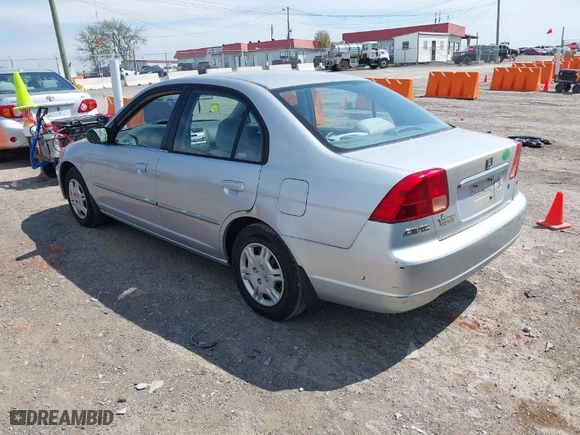 2002 Honda Civic LX with VIN 1HGES16672L068736, listed as a IAAI auction lot 41974936 with 92,211 mi miles. Bid and sale history available at carsss.com. Image 3.