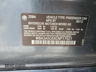 2012 BMW 3 Series 328i with VIN WBA3A5G5XCNP17521, listed as a Copart auction lot 47392925 with 151,120 mi miles and Clean Title. Bid and sale history available at carsss.com. Image 12.