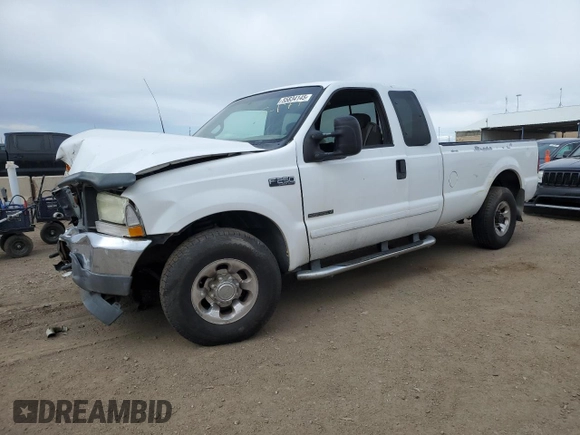 2002 Ford F-250 XL with VIN 1FTNX20F02EB92592, listed as a Copart auction lot 55834145 with 299,524 mi miles and Salvage title. Bid and sale history available at DreamBid. Image 1.