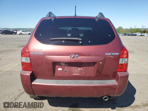 2007 Hyundai Tucson GLS with VIN KM8JM12B37U586530, listed as a Copart auction lot 54863125 with 165,493 mi miles and Clean Title. Bid and sale history available at carsss.com. Image 6.
