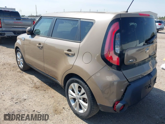 2015 Kia Soul + with VIN KNDJP3A53F7232765, listed as a IAAI auction lot 41670533 with 54,637 mi miles. Bid and sale history available at carsss.com. Image 3.