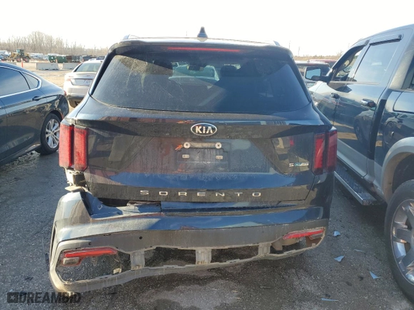 2021 Kia Sorento Hybrid S with VIN KNDRG4LG4M5055112, listed as a Copart auction lot 43263415 with 91,738 mi miles and Salvage Title. Bid and sale history available at carsss.com. Image 6.
