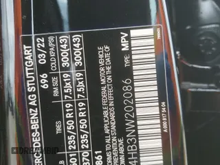 2022 Mercedes-Benz GLB 250 z VIN W1N4M4HB3NW202086, wystawiony jako Copart lot #51661865 z przebiegiem 76 350 mil mil oraz Szkoda całkowita • Salvage title. Historia ofert i sprzedaży dostępna na DreamBid. Obrazek 13.