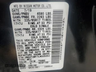 2020 Nissan Rogue S z VIN JN8AT2MT7LW005052, wystawiony jako Copart lot #57671635 z przebiegiem 62 481 mil mil oraz Szkoda całkowita • Salvage title. Historia ofert i sprzedaży dostępna na DreamBid. Obrazek 14.