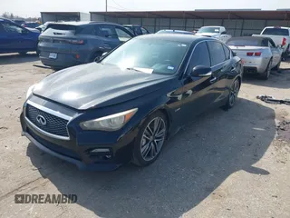 2014 Infiniti Q50 Hybrid Sport with VIN JN1AV7AP7EM691444, listed as a IAAI auction lot 41564726 with 128,834 mi miles and . Bid and sale history available at DreamBid. Image 2.