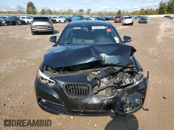 2018 BMW 2 Series 230i xDrive with VIN WBA2J3C57JVA49747, listed as a Copart auction lot 74891334 with Not provided miles and Salvage title. Bid and sale history available at DreamBid. Image 5.