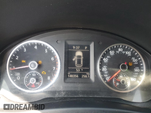 2016 Volkswagen Tiguan S with VIN WVGBV7AX4GW593475, listed as a Copart auction lot 52433155 with 140,356 mi miles and Salvage Title. Bid and sale history available at DreamBid. Image 9.