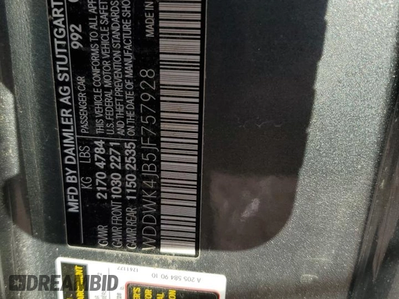 2018 Mercedes-Benz C 300 with VIN WDDWK4JB5JF757928, listed as a Copart auction lot 74187314 with Not Provided miles and Salvage Title. Bid and sale history available at DreamBid. Image 13.