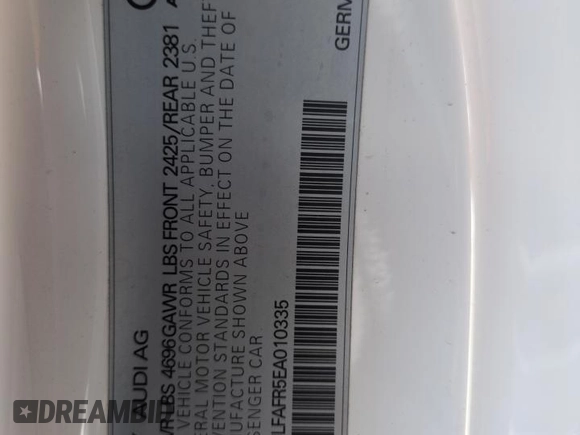 2014 Audi A5 Premium Plus z VIN WAULFAFR5EA010335, wystawiony jako Copart lot #55597995 z przebiegiem 83 426 mil mil oraz Szkoda całkowita • Salvage title. Historia ofert i sprzedaży dostępna na DreamBid. Obrazek 12.
