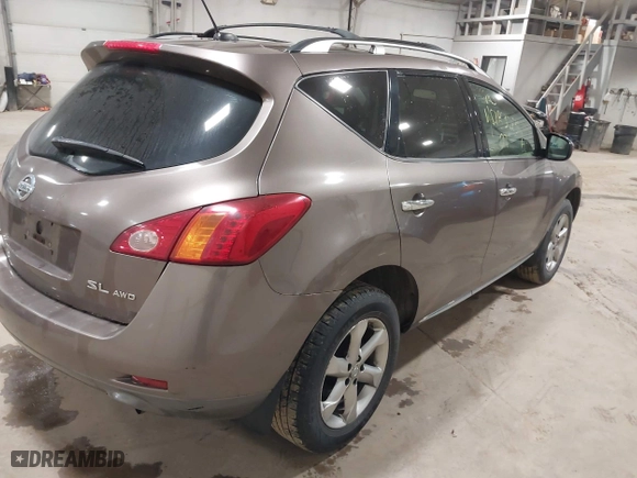 2009 Nissan Murano SL with VIN JN8AZ18W99W207669, listed as a IAAI auction lot 41783236 with 175,141 mi miles. Bid and sale history available at carsss.com. Image 4.