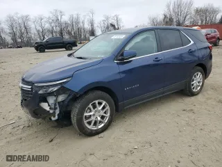 2022 Chevrolet Equinox LT with VIN 3GNAXUEV8NL174976, listed as a Copart auction lot 49132335 with 62,067 mi miles and Salvage Title. Bid and sale history available at carsss.com. Image 1.