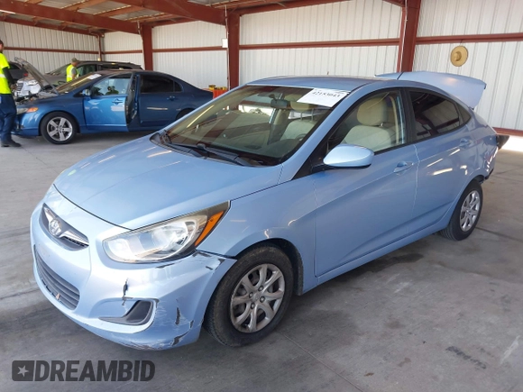 2014 Hyundai Accent GLS with VIN KMHCT4AE8EU704450, listed as a IAAI auction lot 42153043 with 139,715 mi miles. Bid and sale history available at carsss.com. Image 2.