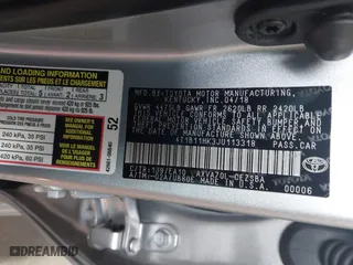 2018 Toyota Camry LE with VIN 4T1B11HK3JU113318, listed as a IAAI auction lot 41972881 with 76,420 mi miles. Bid and sale history available at carsss.com. Image 9.