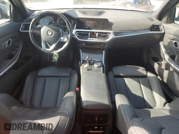 2020 BMW 3 Series 330i with VIN 3MW5R1J0XL8B36966, listed as a Copart auction lot 58501495 with 27,813 mi miles and Salvage title. Bid and sale history available at DreamBid. Image 8.