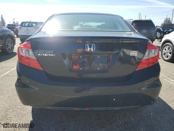 2012 Honda Civic Sdn LX with VIN 19XFB2F55CE392780, listed as a Copart auction lot 46284845 with 106,220 mi miles and Salvage Title. Bid and sale history available at carsss.com. Image 6.