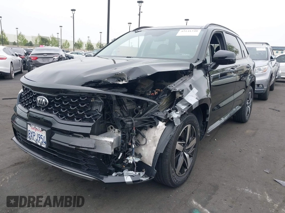 2021 Kia Sorento S with VIN 5XYRL4LC1MG066939, listed as a IAAI auction lot 42141340 with 53,937 mi miles and . Bid and sale history available at DreamBid. Image 2.