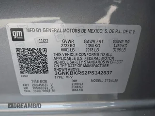 2023 Chevrolet Blazer RS with VIN 3GNKBKRS2PS142637, listed as a IAAI auction lot 42452446 with 29,572 mi miles and . Bid and sale history available at DreamBid. Image 9.