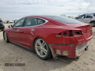 2015 Tesla Model S 85D with VIN 5YJSA1H20FF098488, listed as a Copart auction lot 50399335 with Not Provided miles and Salvage Title. Bid and sale history available at carsss.com. Image 2.