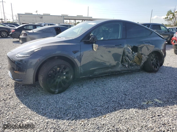 2023 Tesla Model Y Long Range with VIN 7SAYGAEE3PF874317, listed as a Copart auction lot 50568005 with 0 mi miles and Salvage Title. Bid and sale history available at carsss.com. Image 1.