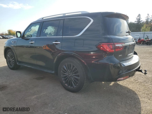 2023 Infiniti QX80 LUXE with VIN JN8AZ2AE7P9303545, listed as a Copart auction lot 75997234 with 21,760 mi miles and Clean Title. Bid and sale history available at carsss.com. Image 2.