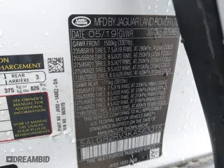 2019 Land Rover Range Rover with VIN SALGR2RV3KA563015, listed as a IAAI auction lot 41680460 with 83,463 mi miles. Bid and sale history available at carsss.com. Image 9.