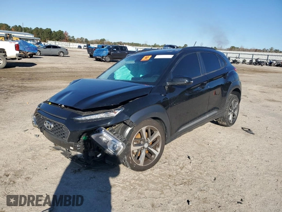 2018 Hyundai Kona Limited with VIN KM8K33A57JU077756, listed as a Copart auction lot 83574984 with 0 mi miles and Salvage Title. Bid and sale history available at carsss.com. Image 1.