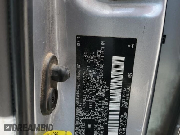 2011 Toyota Sienna LE AAS с VIN 5TDKK3DC9BS149113, выставлен на аукционе Copart как лот 56712085 с пробегом 212 294 миль миль и Списание • Salvage title. История ставок и продаж доступна на DreamBid. Изображение 14.