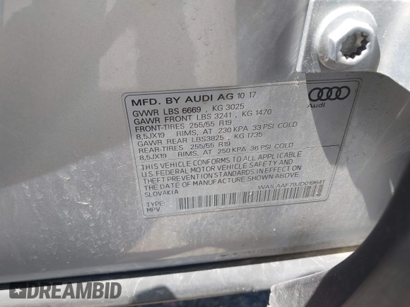 2018 Audi Q7 Premium Plus с VIN WA1LAAF79JD019641, выставлен на аукционе IAAI как лот 42136847 с пробегом 102 899 миль миль и . История ставок и продаж доступна на DreamBid. Изображение 9.