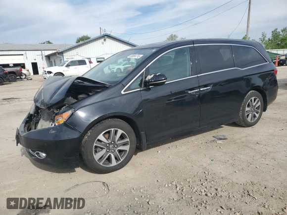 2014 Honda Odyssey Touring z VIN 5FNRL5H94EB006827, wystawiony jako Copart lot #55859715 z przebiegiem 195 131 mil mil oraz Szkoda całkowita • Salvage title. Historia ofert i sprzedaży dostępna na DreamBid. Obrazek 1.