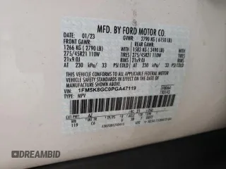 2023 Ford Explorer ST with VIN 1FM5K8GC0PGA47119, listed as a Copart auction lot 45941505 with 35,940 mi miles and Salvage Title. Bid and sale history available at carsss.com. Image 13.