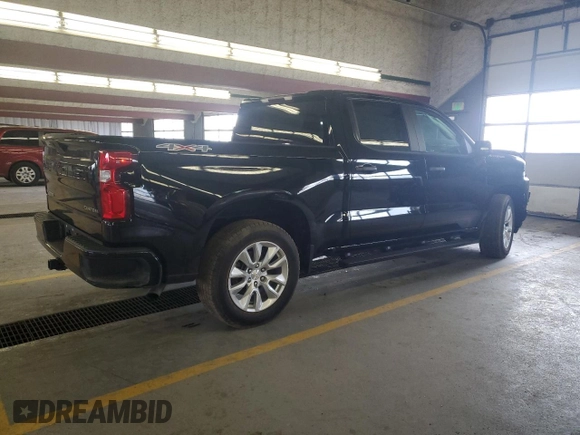 2021 Chevrolet Silverado 1500 Custom with VIN 1GCPYBEK3MZ120101, listed as a Copart auction lot 84403284 with 52,693 mi miles and Salvage Title. Bid and sale history available at DreamBid. Image 3.