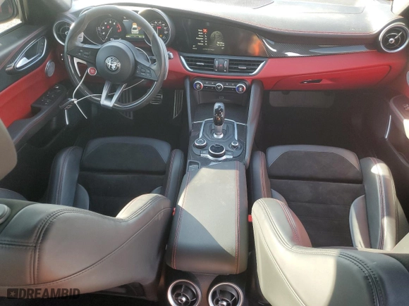 2019 Alfa Romeo Giulia Quadrifoglio with VIN ZARFAMEV1K7613635, listed as a Copart auction lot 43056855 with 34,890 mi miles and Salvage Title. Bid and sale history available at carsss.com. Image 8.