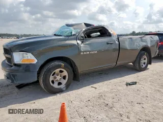 2012 Ram 1500 ST with VIN 3C6JD6DP4CG255194, listed as a Copart auction lot 59782425 with 102,259 mi miles and Salvage title. Bid and sale history available at DreamBid. Image 1.