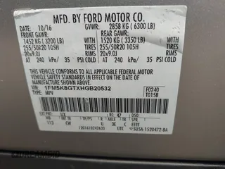 2017 Ford Explorer Sport z VIN 1FM5K8GTXHGB20532, wystawiony jako IAAI lot #42412716 z przebiegiem 65 322 mil mil oraz . Historia ofert i sprzedaży dostępna na DreamBid. Obrazek 9.