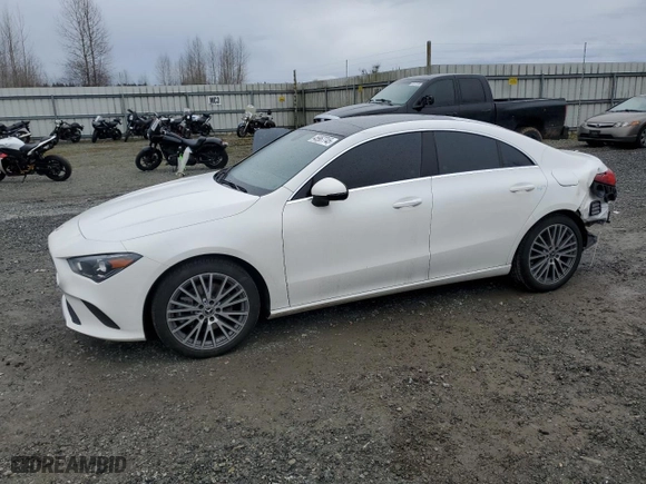 2021 Mercedes-Benz CLA with VIN W1K5J4GB1MN181691, listed as a Copart auction lot 45967745 with 73,626 mi miles and Salvage Title. Bid and sale history available at carsss.com. Image 1.