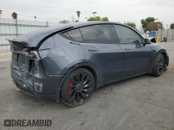 2022 Tesla Model Y Performance z VIN 7SAYGDEF1NF457494, wystawiony jako Copart lot #43287315 z przebiegiem 79 855 mil mil oraz Szkoda całkowita • Salvage title. Historia ofert i sprzedaży dostępna na DreamBid. Obrazek 3.
