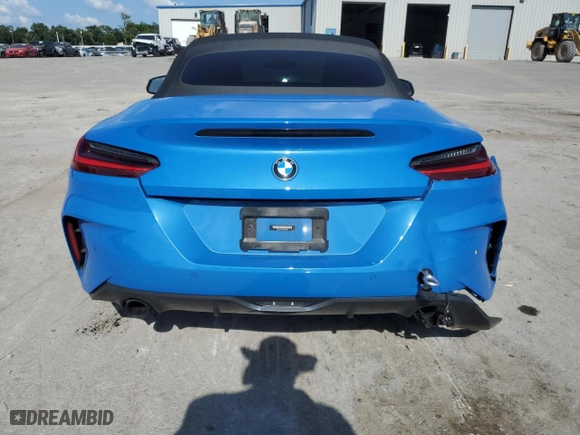 2022 BMW Z4 sDrive30i with VIN WBAHF3C07NWX38541, listed as a Copart auction lot 59938094 with 19,038 mi miles and Salvage Title. Bid and sale history available at carsss.com. Image 6.
