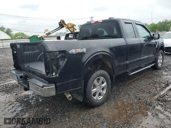 2021 Ford F-150 XL with VIN 1FTEX1EP9MKD20845, listed as a Copart auction lot 57053855 with 27,824 mi miles and Salvage title. Bid and sale history available at DreamBid. Image 3.