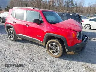 2018 Jeep Renegade Sport with VIN ZACCJBAB4JPJ63846, listed as a IAAI auction lot 41779614 with 66,725 mi miles. Bid and sale history available at carsss.com. Image 1.