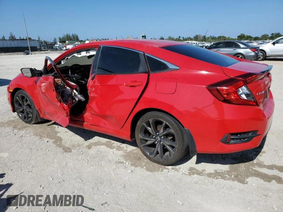 2019 Honda Civic Sport with VIN 2HGFC2F83KH501409, listed as a Copart auction lot 54778415 with Not provided miles and Non repairable. Bid and sale history available at DreamBid. Image 2.