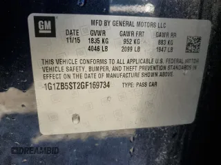 2016 Chevrolet Malibu LS с VIN 1G1ZB5ST2GF169734, выставлен на аукционе Copart как лот 58256435 с пробегом 120 773 миль миль и Списание • Salvage title. История ставок и продаж доступна на DreamBid. Изображение 12.