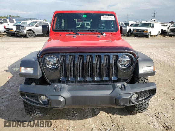 2022 Jeep Wrangler Unlimited Willys with VIN 1C4HJXDN7NW237703, listed as a Copart auction lot 76091794 with Not Provided miles and Non Repairable. Bid and sale history available at DreamBid. Image 5.