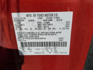 2008 Ford F-150 XLT with VIN 1FTPW12V18KE25514, listed as a Copart auction lot 57871485 with 248,915 mi miles and Salvage title. Bid and sale history available at DreamBid. Image 12.