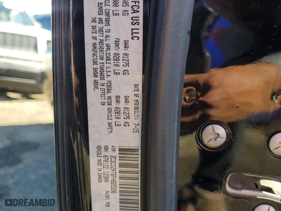 2015 Dodge Challenger R/T with VIN 2C3CDZAT6FH865336, listed as a Copart auction lot 46828155 with 109,566 mi miles and Clean Title. Bid and sale history available at carsss.com. Image 12.