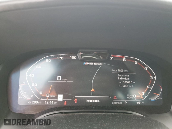 2022 BMW 8 Series M850i xDrive z VIN WBABC4C04NCJ45659, wystawiony jako Copart lot #64786713 z przebiegiem 18 091 mil mil oraz . Historia ofert i sprzedaży dostępna na DreamBid. Obrazek 9.
