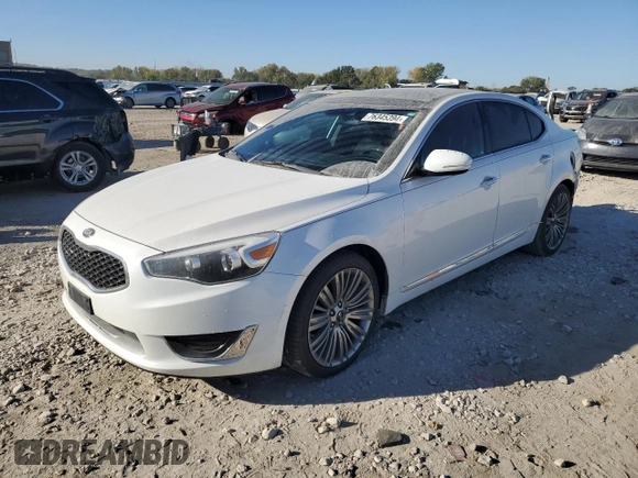 2015 Kia Cadenza Premium with VIN KNALN4D7XF5172879, listed as a Copart auction lot 76345394 with 124,492 mi miles and Salvage Title. Bid and sale history available at carsss.com. Image 1.