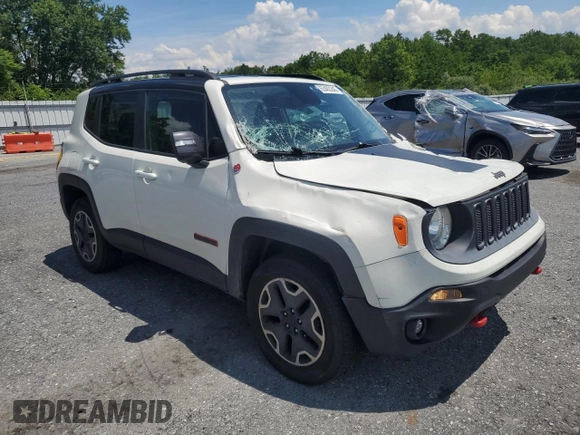 2016 Jeep Renegade Trailhawk with VIN ZACCJBCTXGPC45033, listed as a Copart auction lot 63483245 with 152,198 mi miles and Salvage title. Bid and sale history available at DreamBid. Image 4.